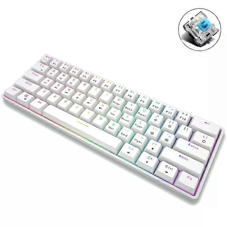 Mechanical Keyboard-61 Keys RGB Wireless & Wired,Green Axis-LEAVEN