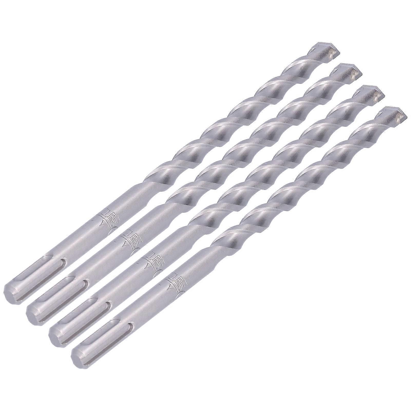 4Pcs Hammer Rock Drill Bit Sturdy Durable Efficient Convenient Round Shank Drill Bits12x200mm 