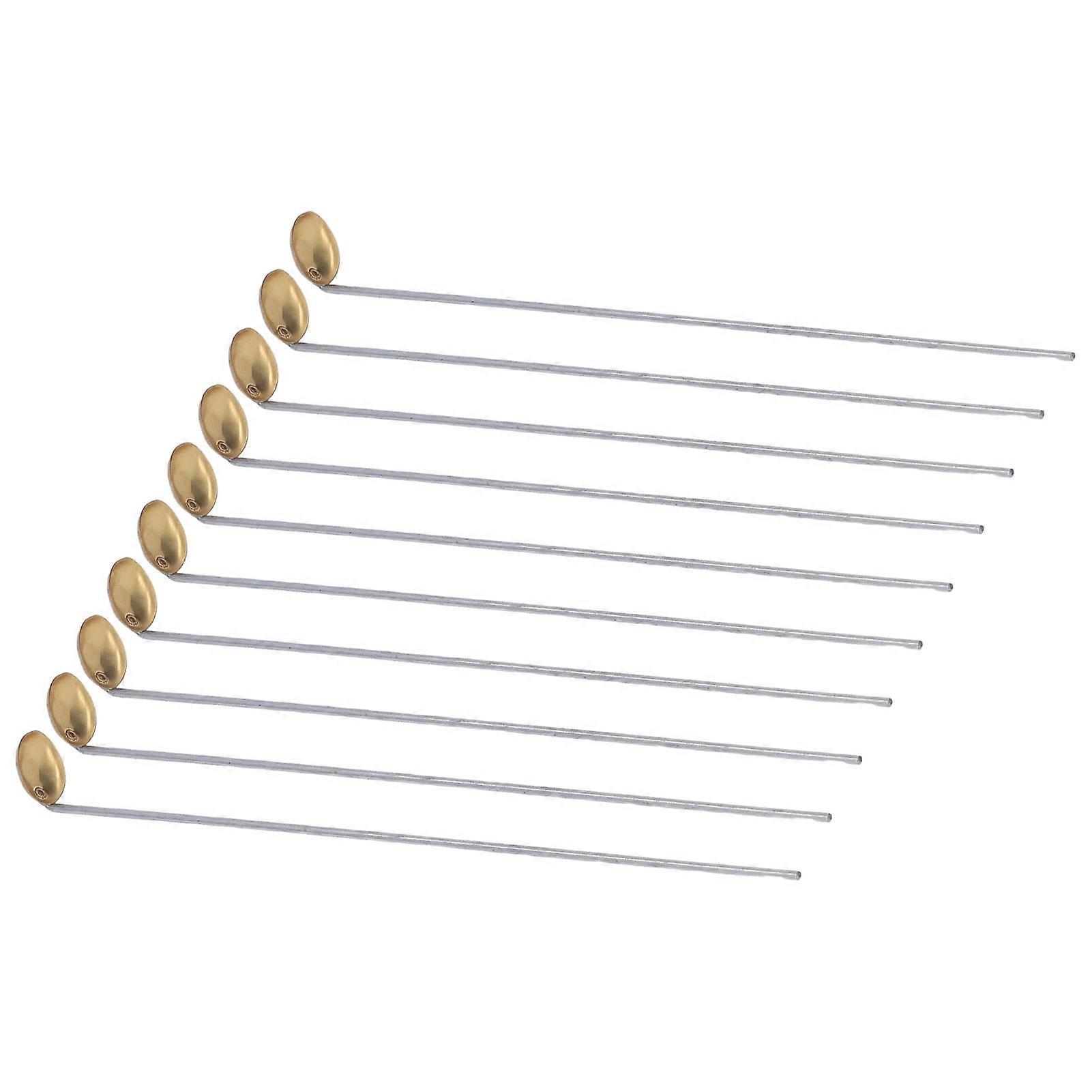 10Pcs Laboratory Burning Spoon High Temperature Resistant Brass Experiment Instruments Supplies