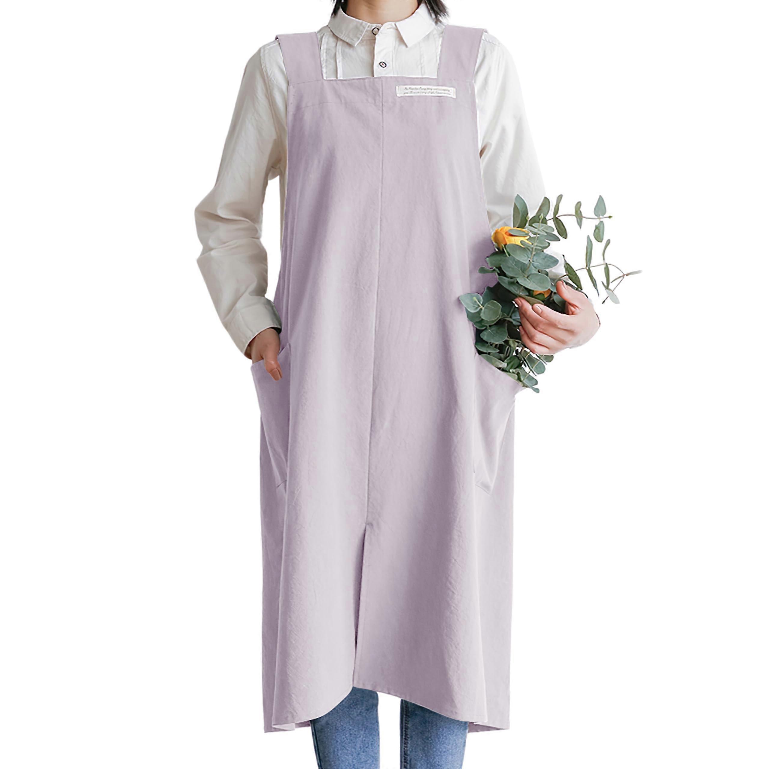 Cotton Aprons for Women and Men | Cross Craftsprint Style with Pocket | Adjustable Size, Durable Material