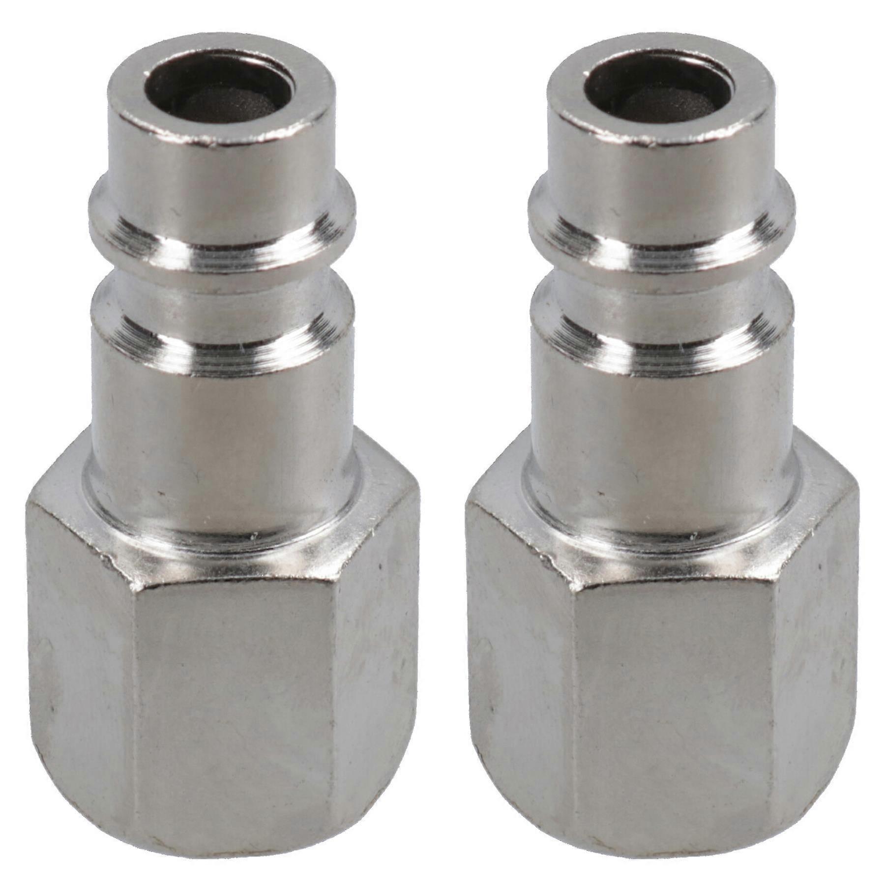 Euro Air Line Hose Fitting Connector Quick Release 1/4 BSP Female Thread 2pk