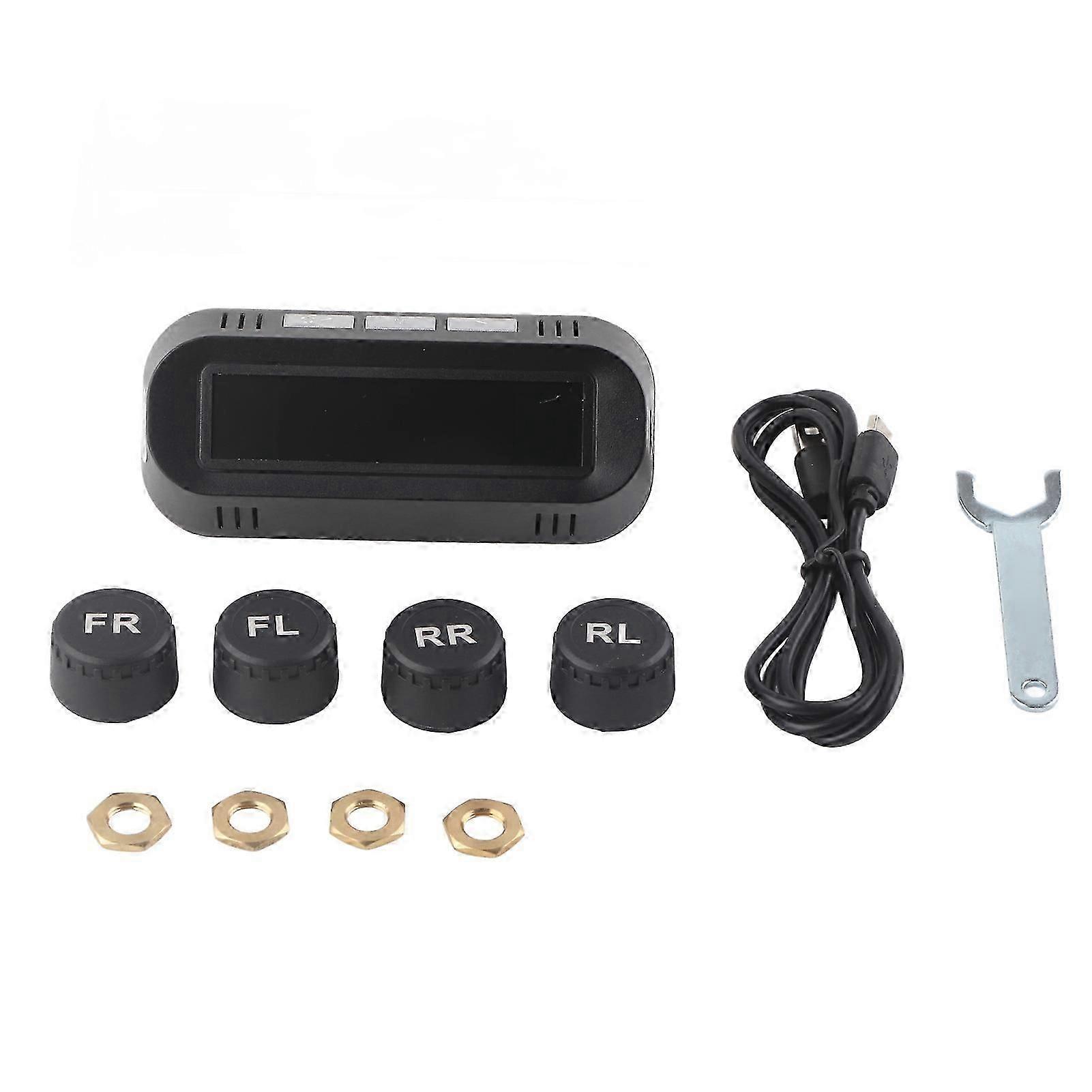Tire Pressure Monitoring System Solar External TPMS Sensor Tyre Pressure Temperature Alarm for Cars SUVs MPVs VANs