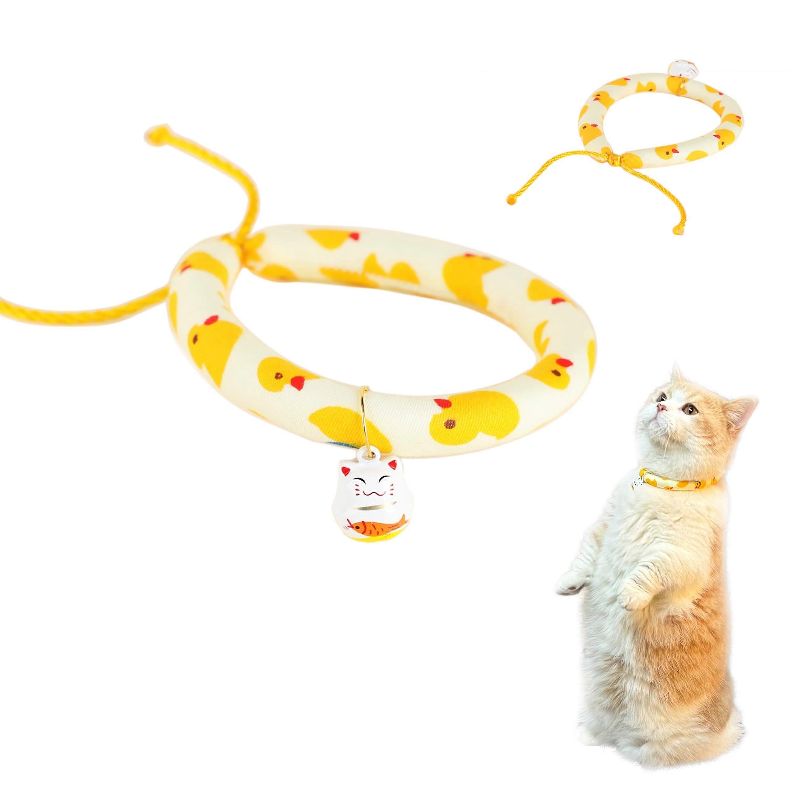 Funny Cat Collar with Bells, Soft Round Design, Quiet Wear, Adjustable Separation Collar for Cats, Lightweight Material
