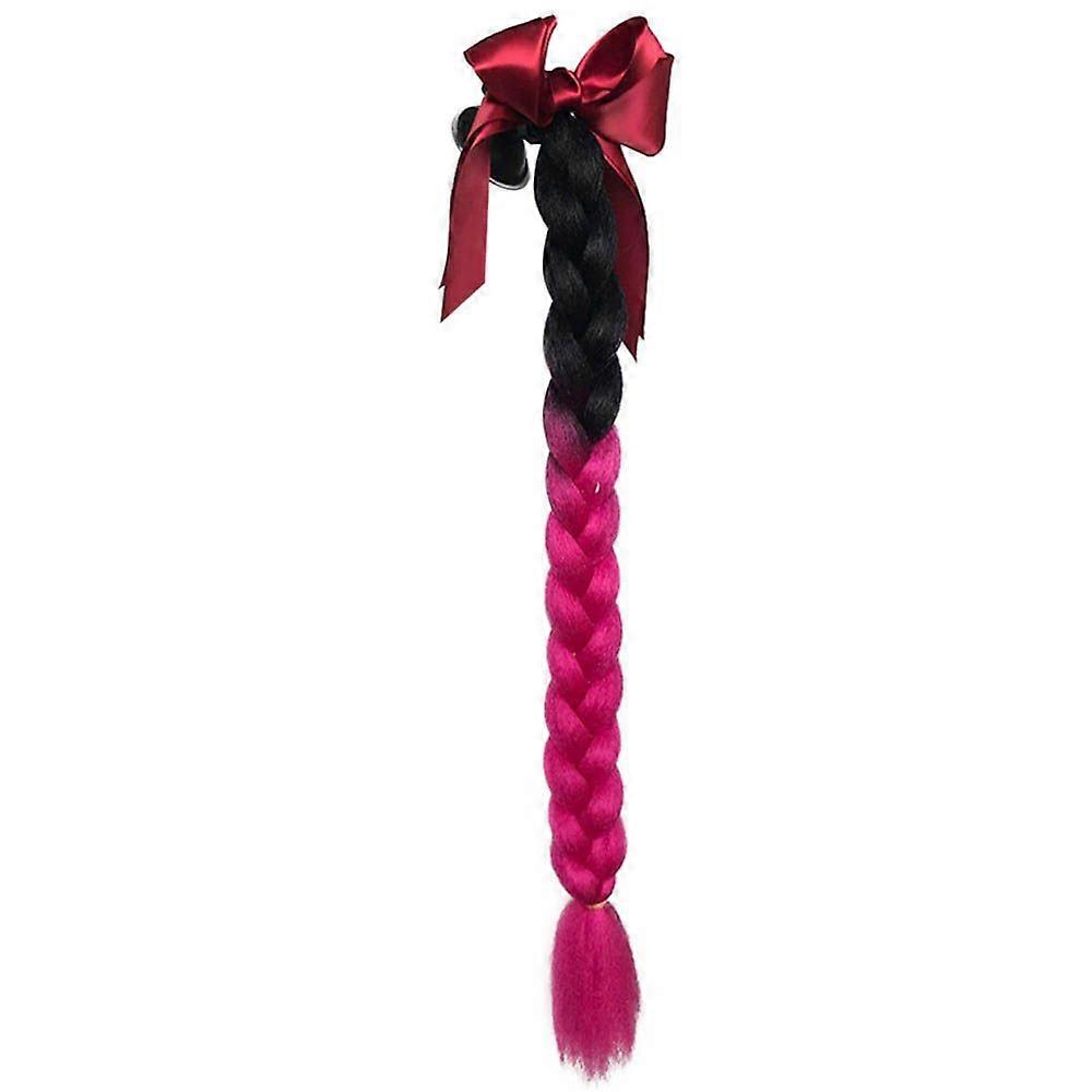 Paryk lokomotiv pigtail hjelm fletning motorcykel motorcykel kvinde hjelm fletninger twist sucker dual pigtail hestehale fletninger til hjelm