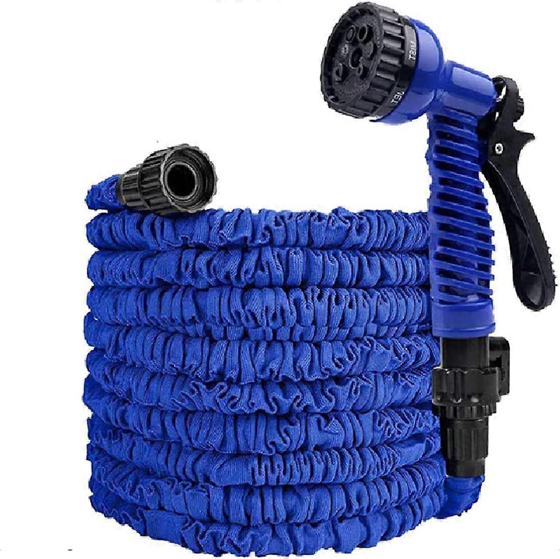 50ft Expandable Garden Hose, 3-Fold Flexible Expandable Garden Hose with 7 Function Spray Gun, Leak-Proof, Tangle-Proof