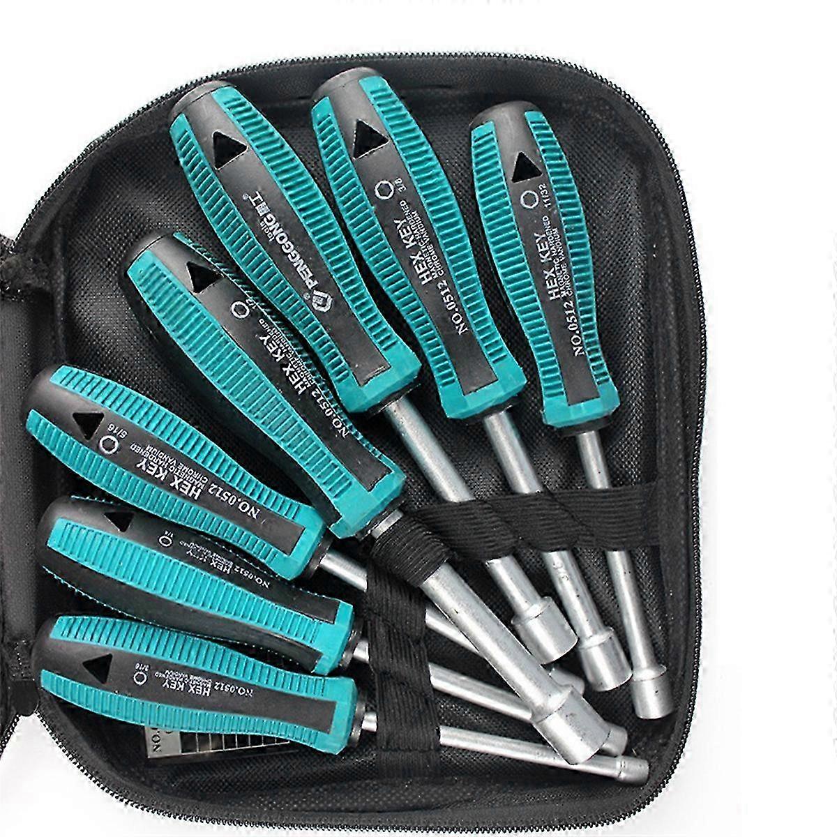 PENGGONG 7Pc Socket Screwdriver Steel Socket Driver Wrench - FFA