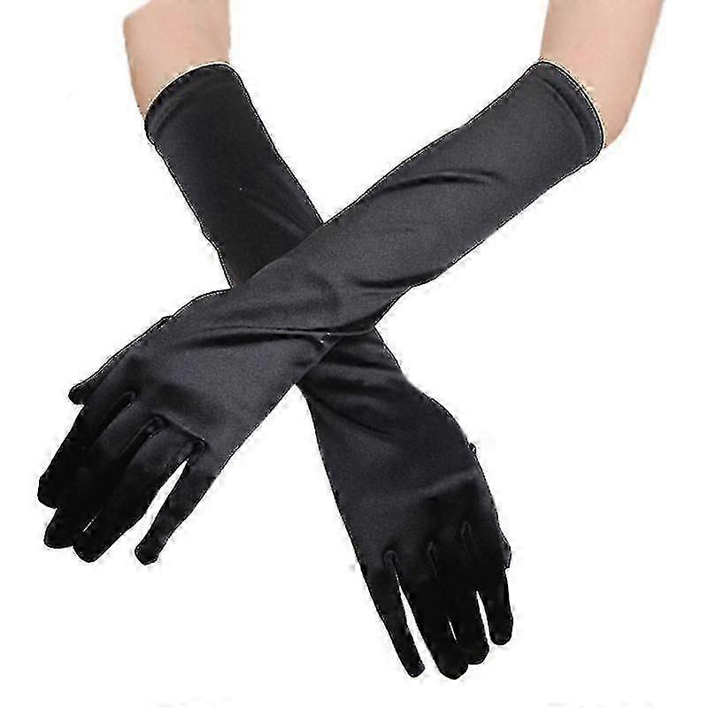 サテンオペラグローブオードリースタイル女性のための結婚式の婚約の夜のパーティー