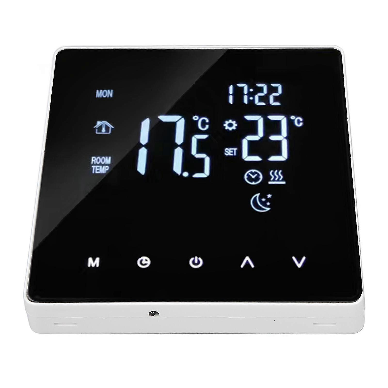 16A 4400W golvvärmetermostat med WIFI, AC90 - 240V, intelligent tidsprogrammerbar, 3 meter sensorkabel ingår