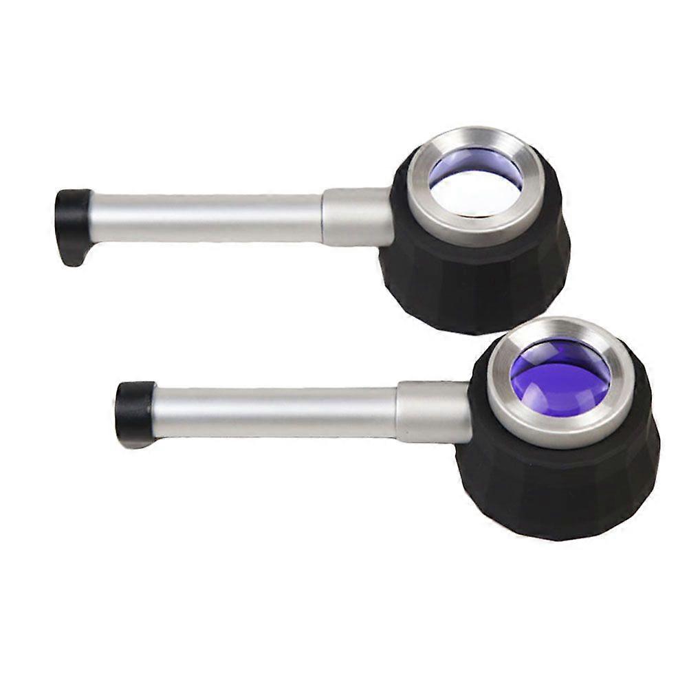 1PC 30X Handheld Magnifying Glass with LED and Scale Portable Magnifier Loupe for Reading Magnifying Identification (with 3 LED Lights and 3 Fake Curr