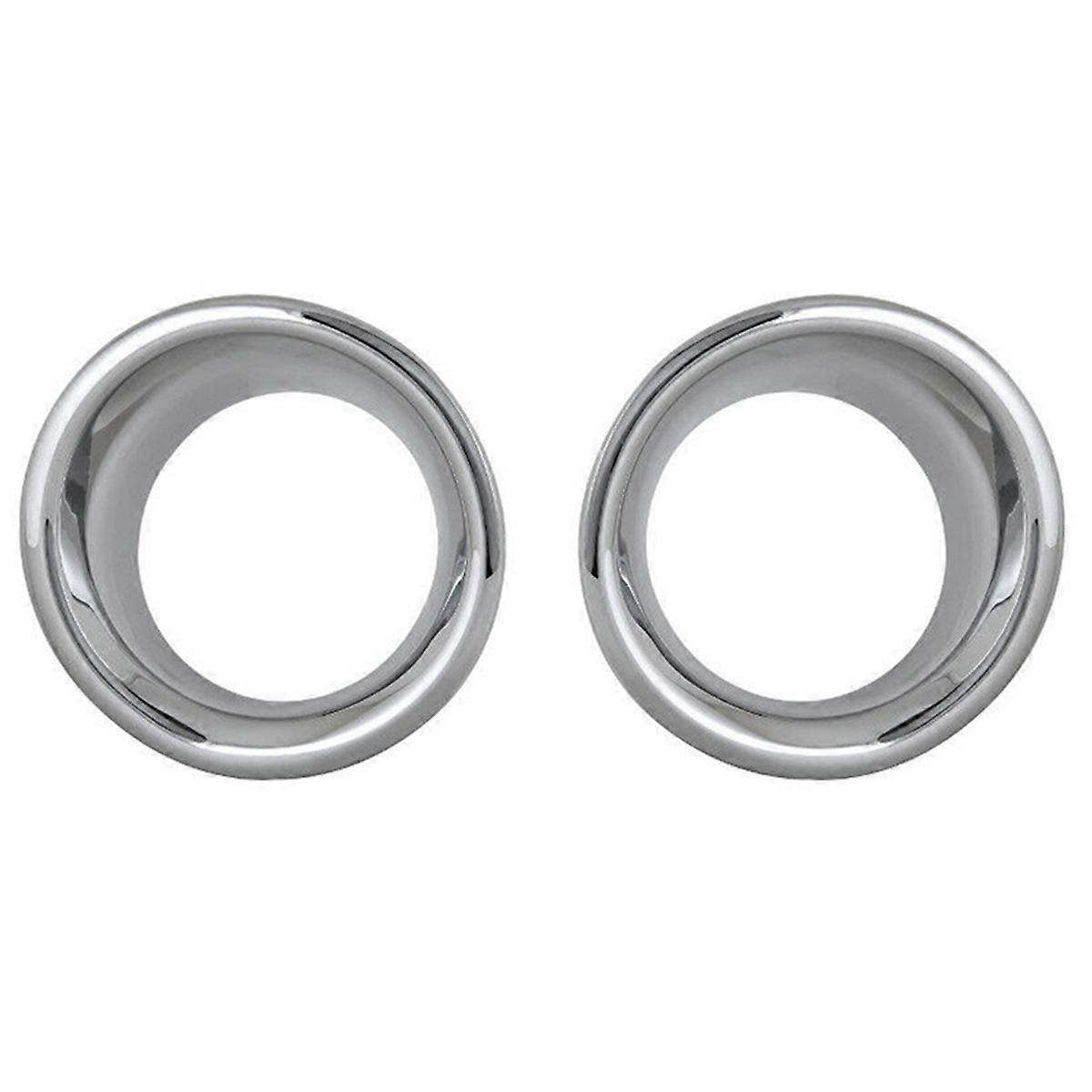 1Pair Car Front Bumper Chrome Fog Lamp Trim Rings Cover