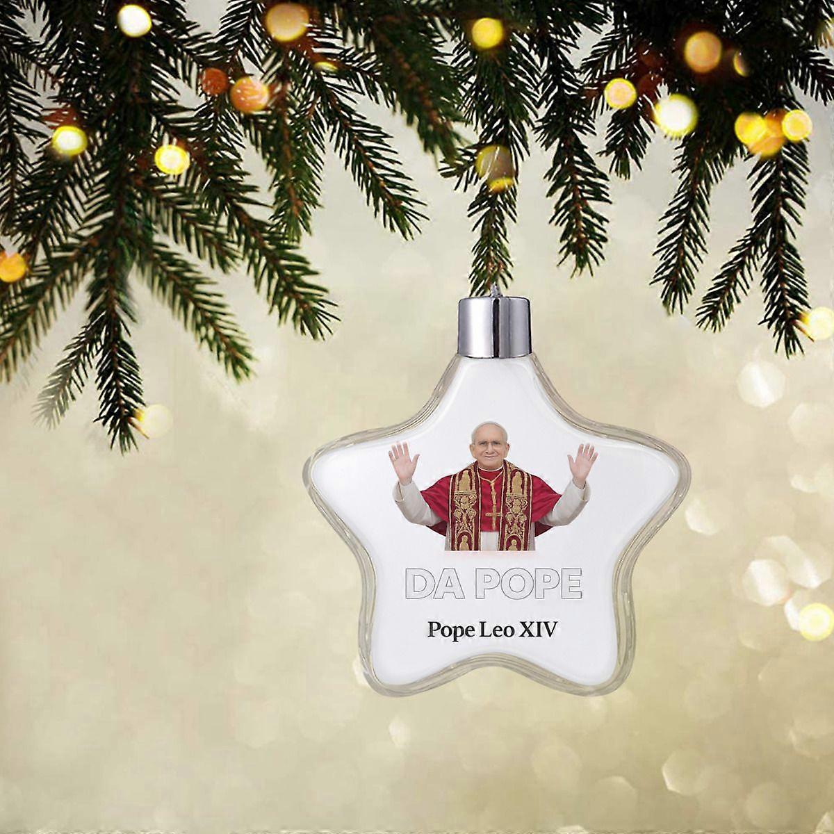 Sternförmiger Weihnachtsschmuck "DA POPE" Papst Leo XIV Festtagsbaumschmuck