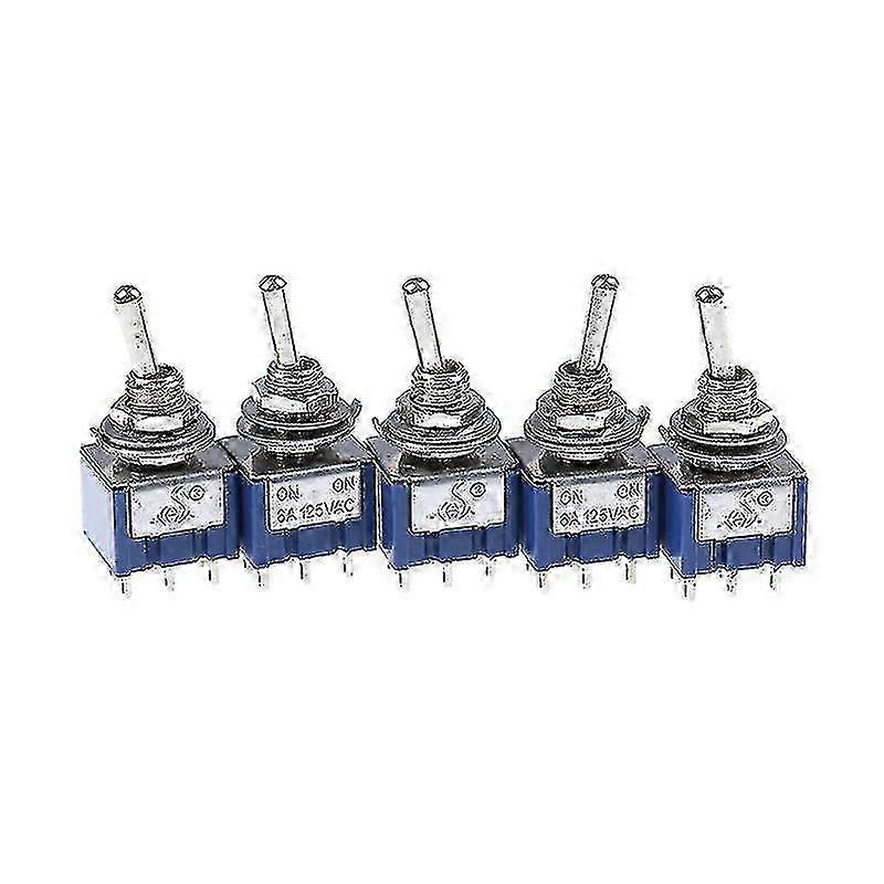 5pcs 6p toggle Switch 6a 125vac 6 Pin Dpdt On-on Mini toggle Switch New