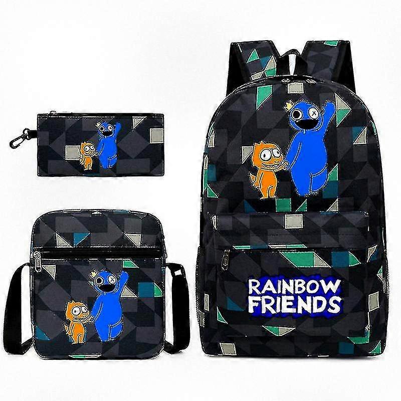 Colorful Three-Piece Backpack Set Inspired by Popular Game Characters for School and Play
