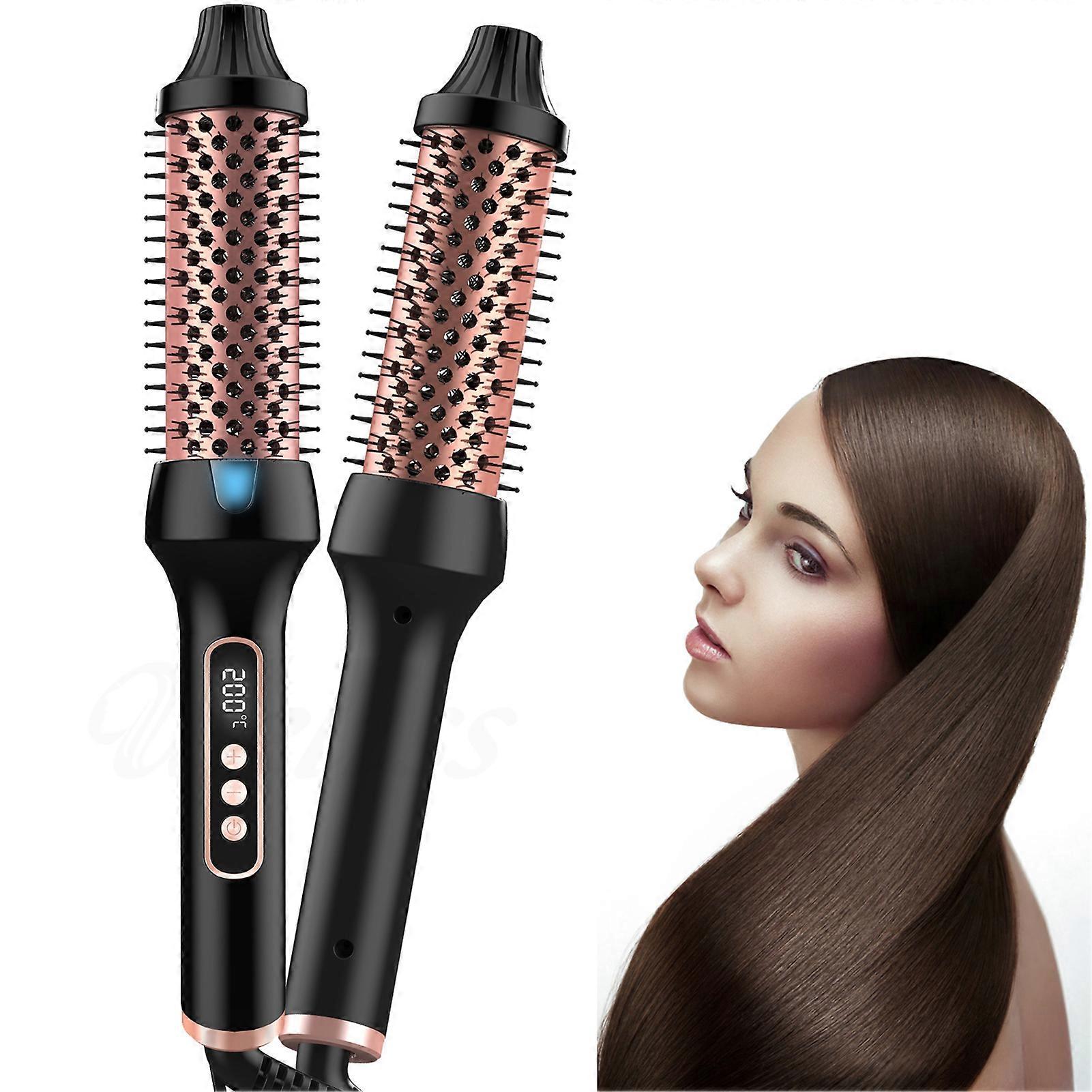 65W Roller Harmless Negative Ion Hair Straightening Comb Curl Straight Dual Purpose 120 to 200 ℃ Adjustable LCD Display