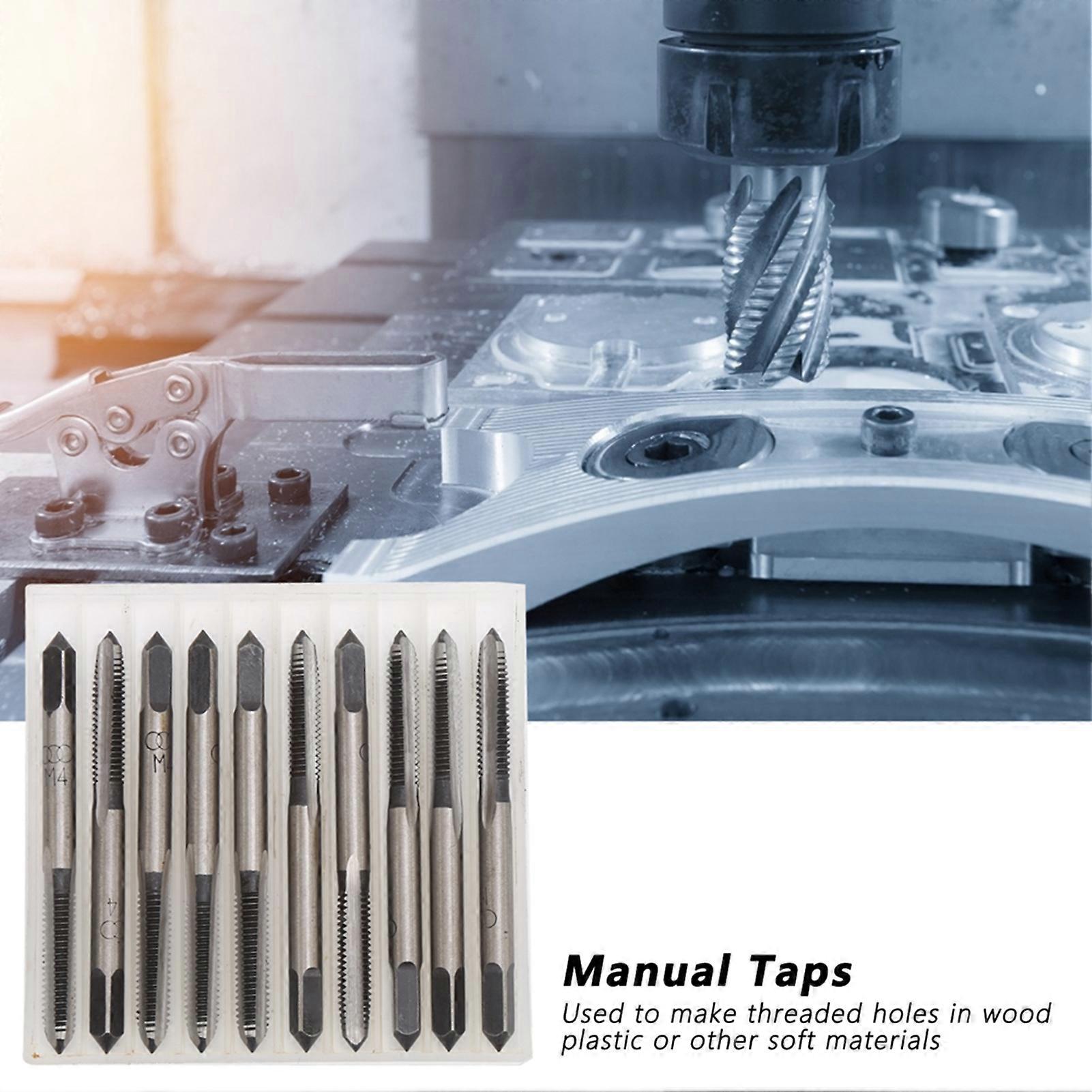 10pcs M4 Carbon Steel Metric Hand Taps Hardware Machine Tools Industrial Supplies