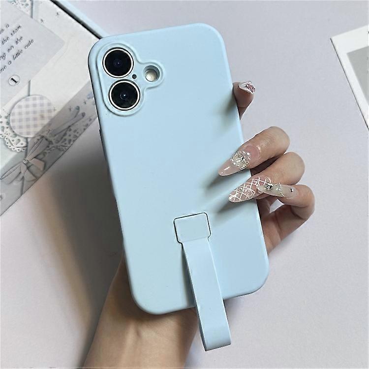 Compatible For iPhone 16 Plus Case with Finger Strap Soft Silicone Phone Back Cover