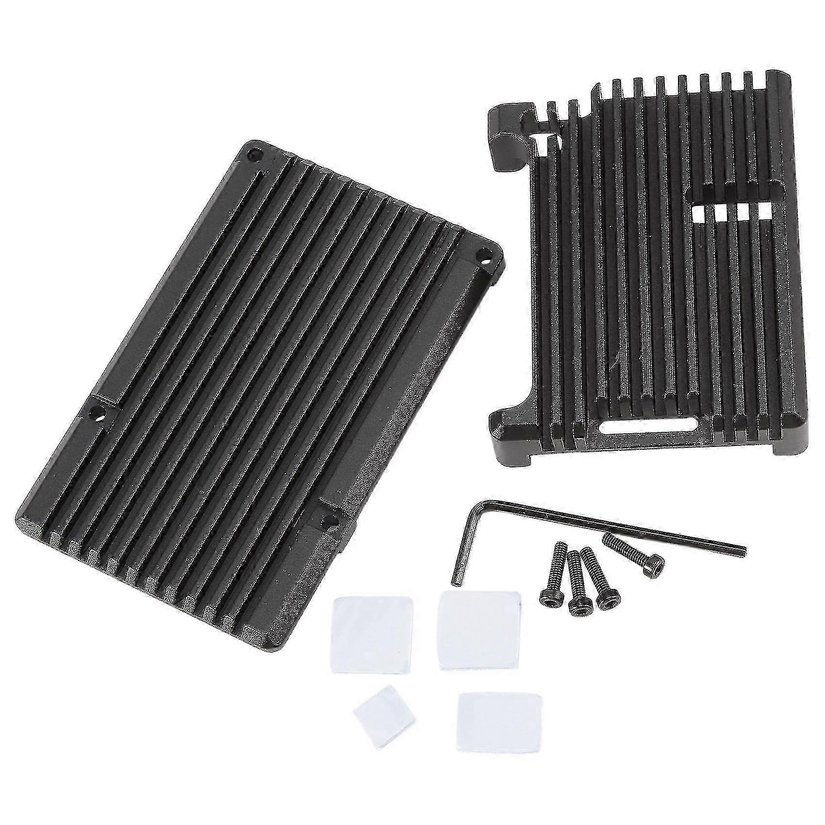 Raspberry Pi 4 Model B Aluminum Case, Passive Cooling Alloy Shell - Black