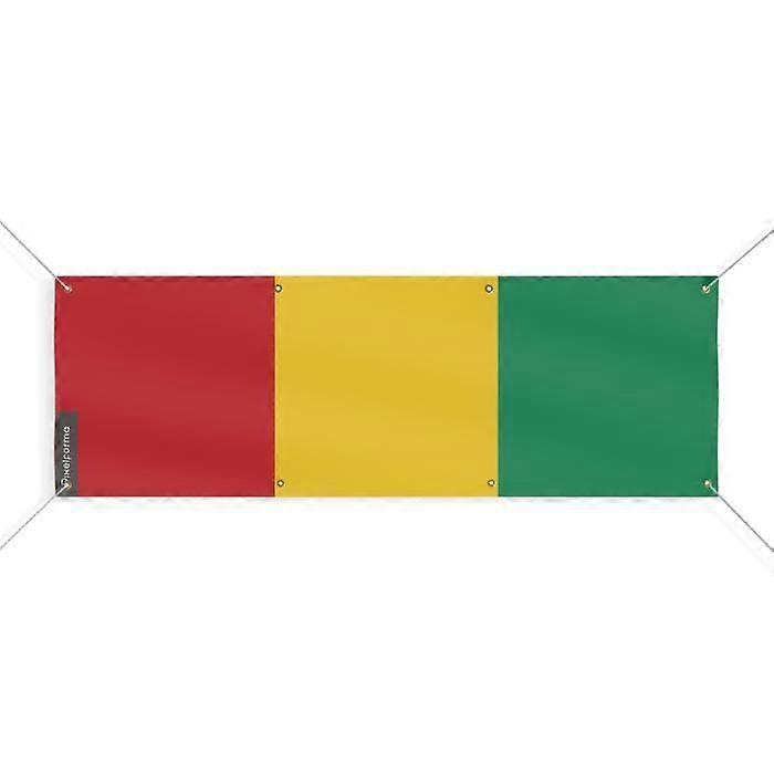 Flag Banner - Guinea - 120x360 cm - Polyester - 8 Grommets - Digital Print