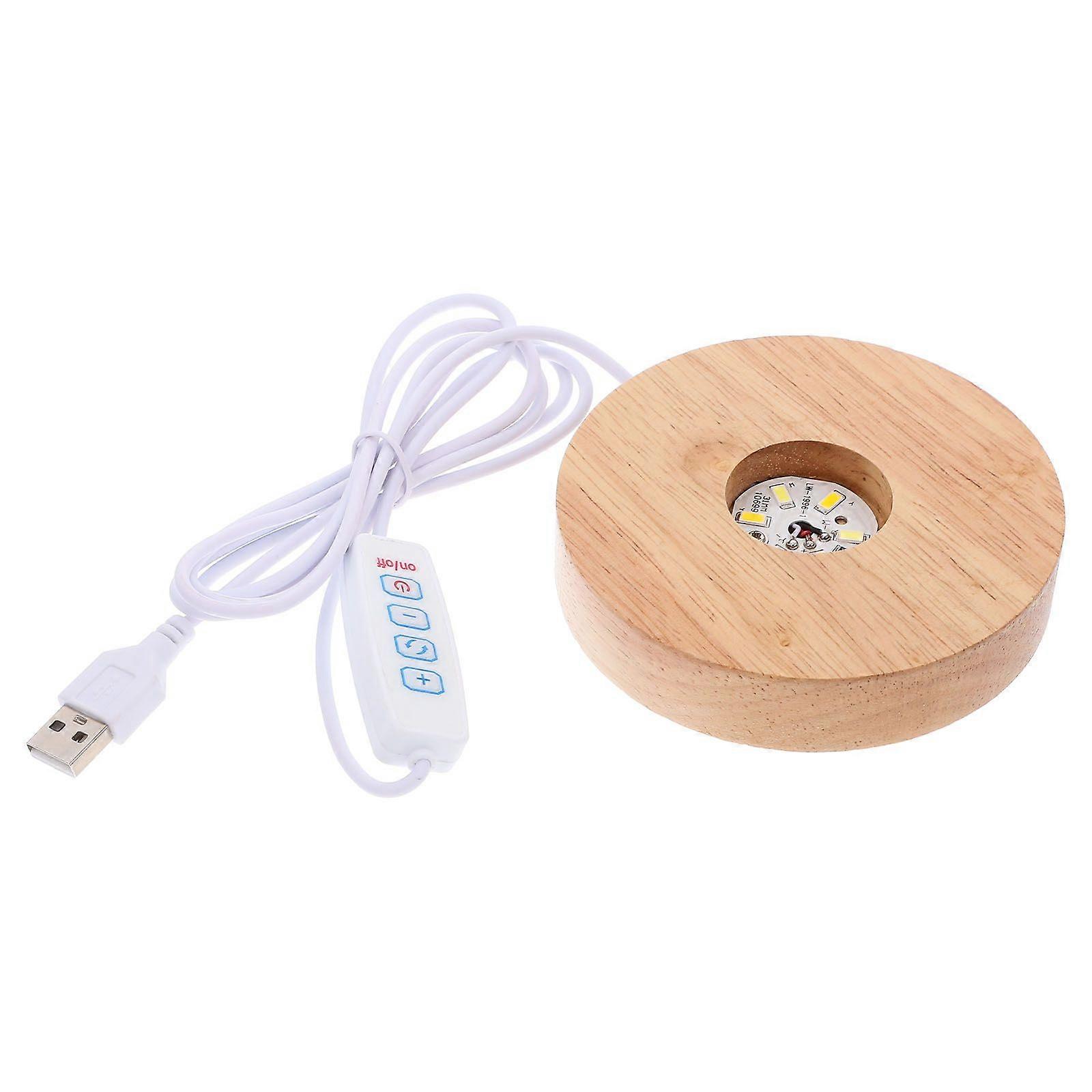 Wooden Lamp Base Led Light Display Stand For Gazing Ball Illumination Handcrafting Round Pedestal For Night Light Table Decor And Diy Projects