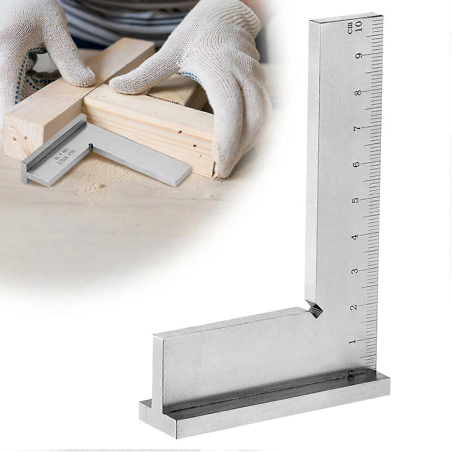 Hat Square, Precision Carpenter's Square Right Angle Blocks, Solid Carbon Steel Engineering Tools Carpenter's Square, 90 Degree Combination Square wi