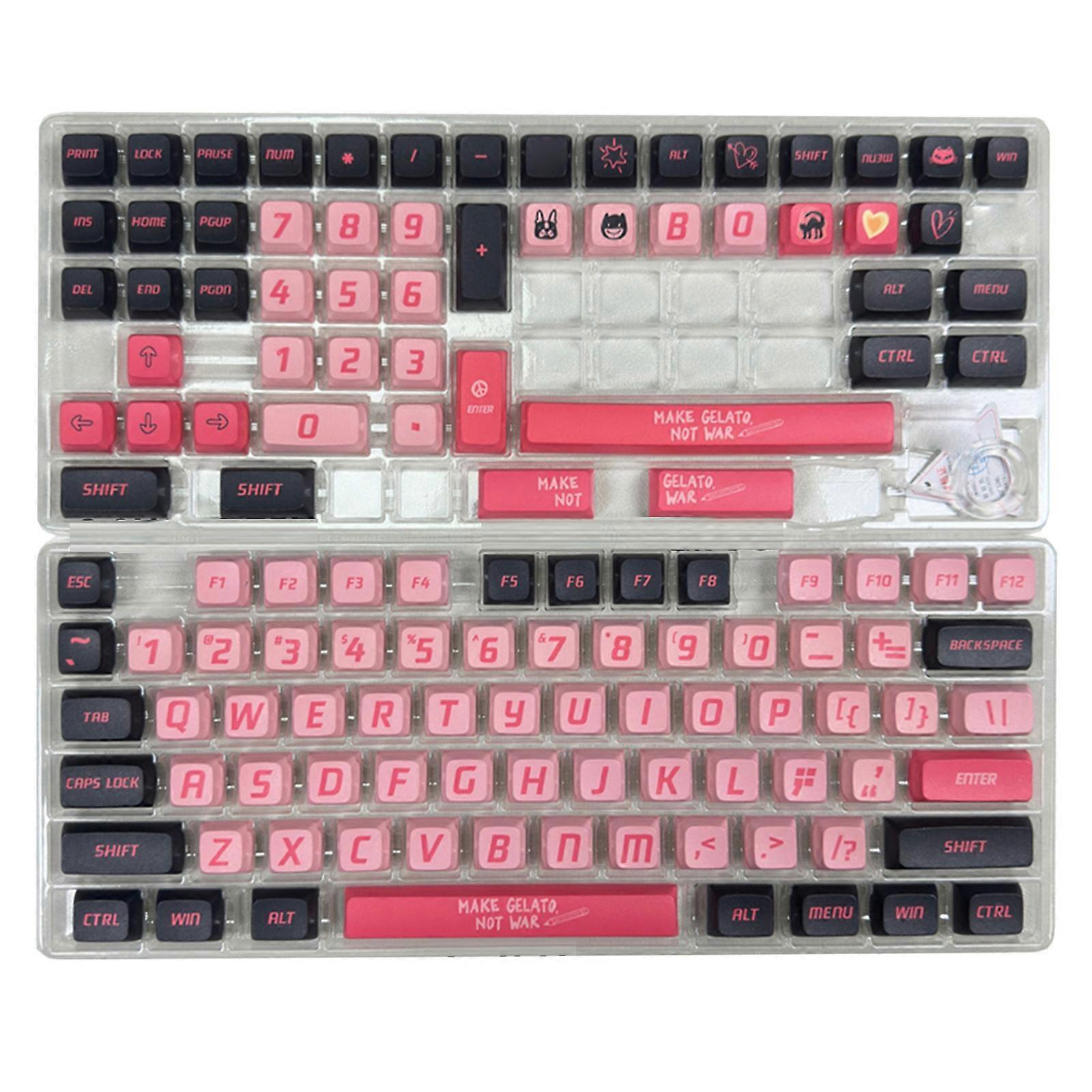XDA Profile PBT Keyset, 128Keys XDA Profile Heat Sublimated Keycaps for Mechanical Keyboards Enthusiasts