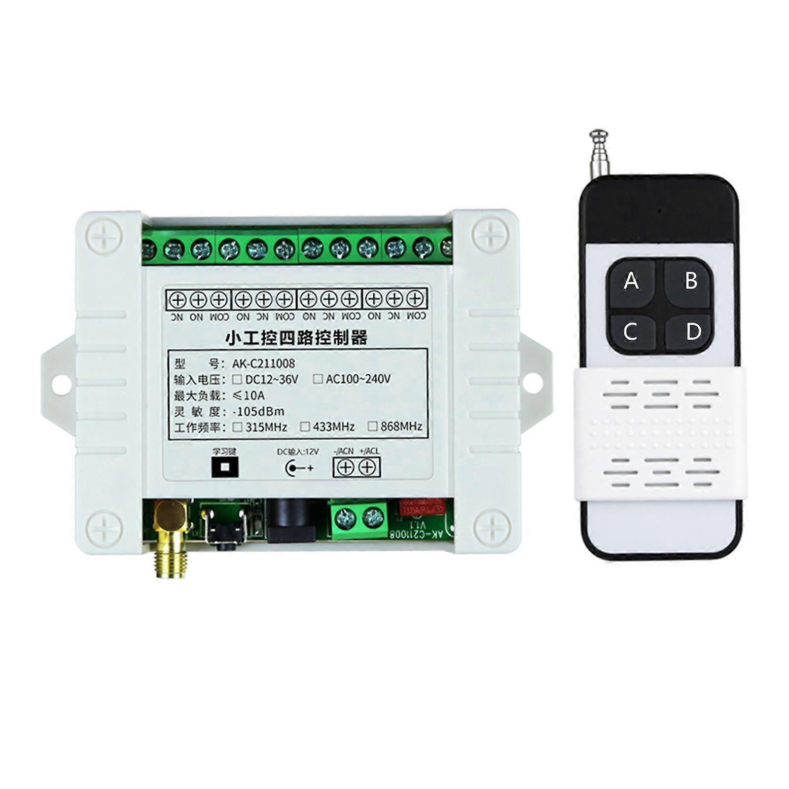 315/433MHZ 4 Buttons Garage Door RF Wireless Remote Control for Rolling Shutter Barrier Telescopic 4 Button Transmitter