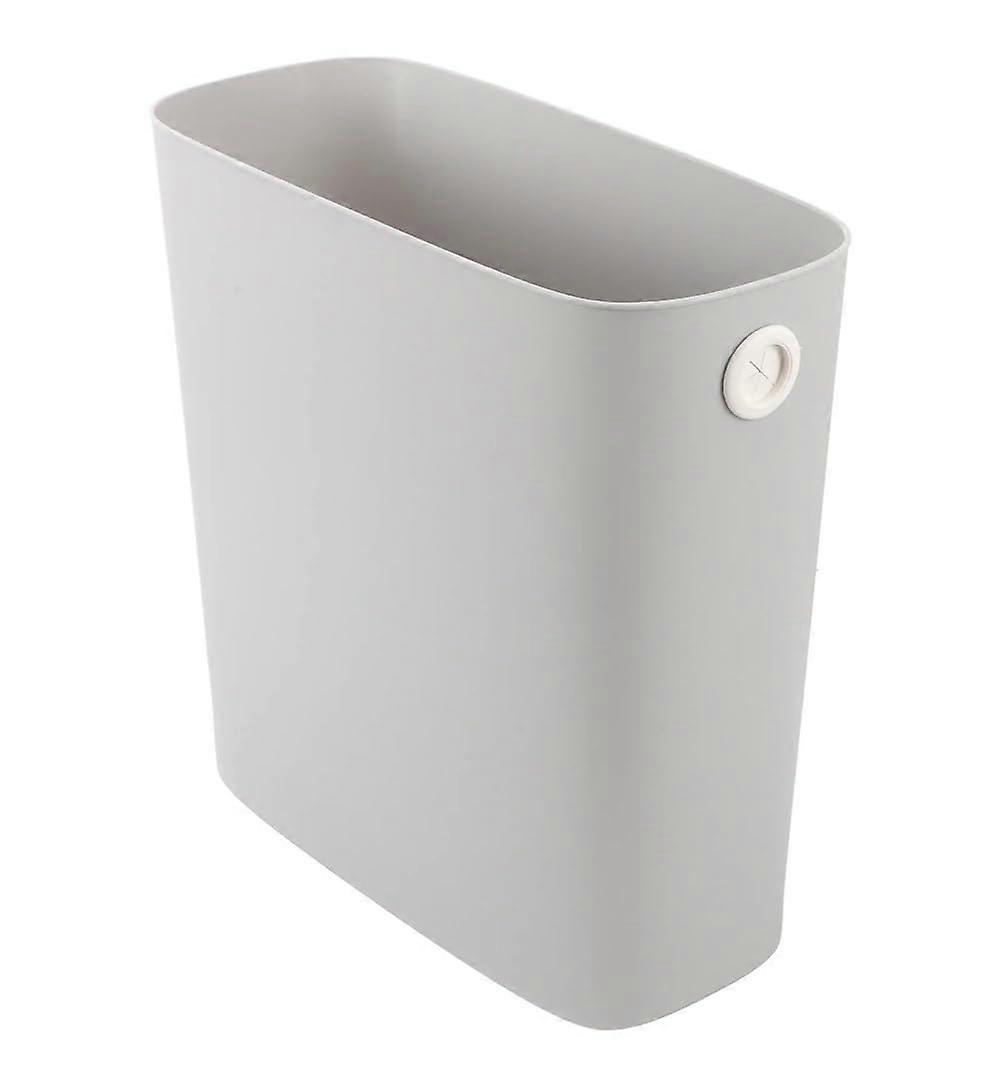 Trash Can Without Lid, Space-Saving, Modern Silent, Gray, Home Office Decor