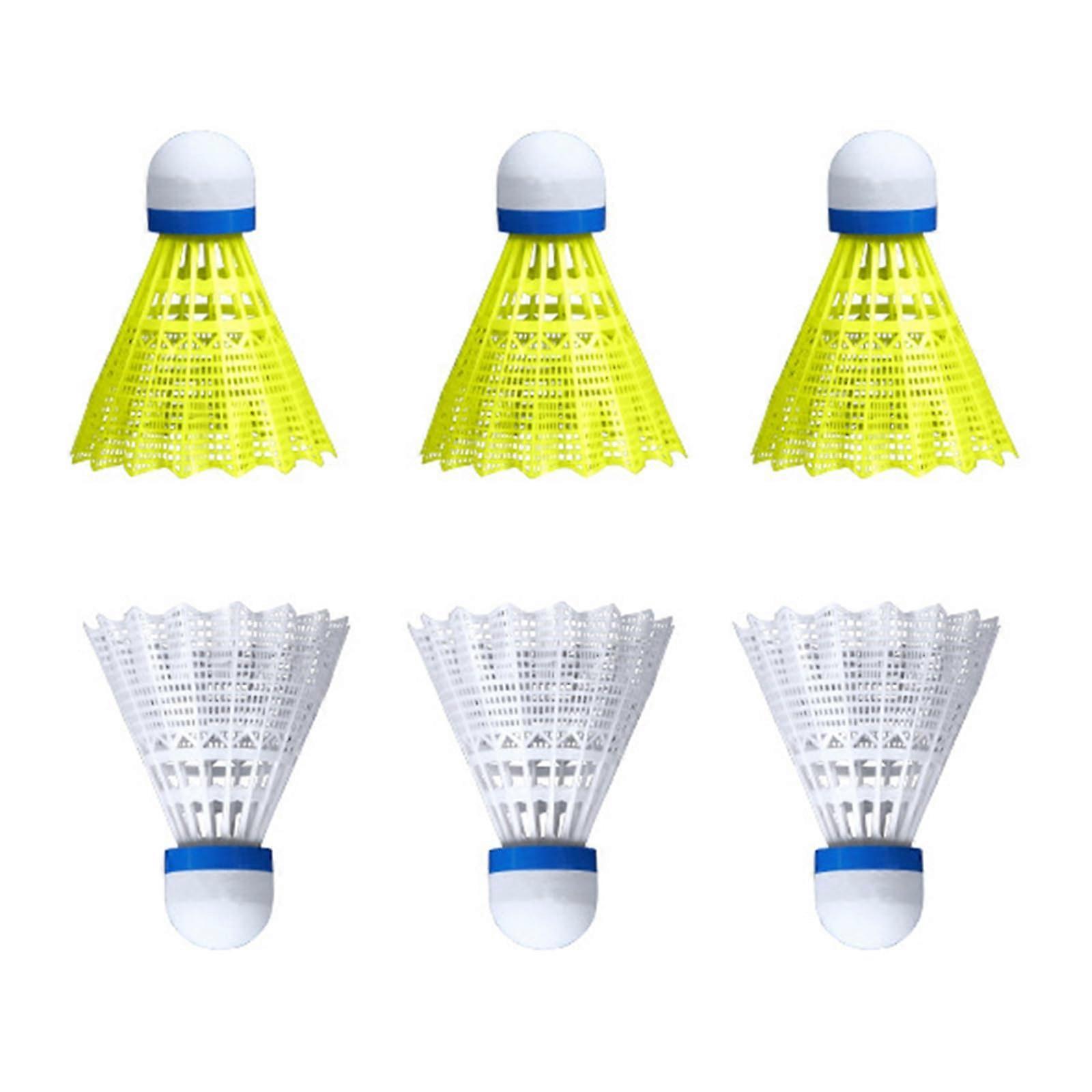 Naylon tüy topları, yedek badminton topu, açık hava antrenmanları için profesyonel tüy topları, 6 adet