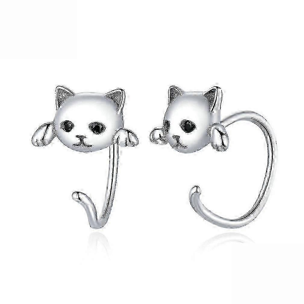 Boucles d’oreilles Cat S925 Boucles d’oreilles en alliage d’argent sterling pour cadeau d’anniversaire