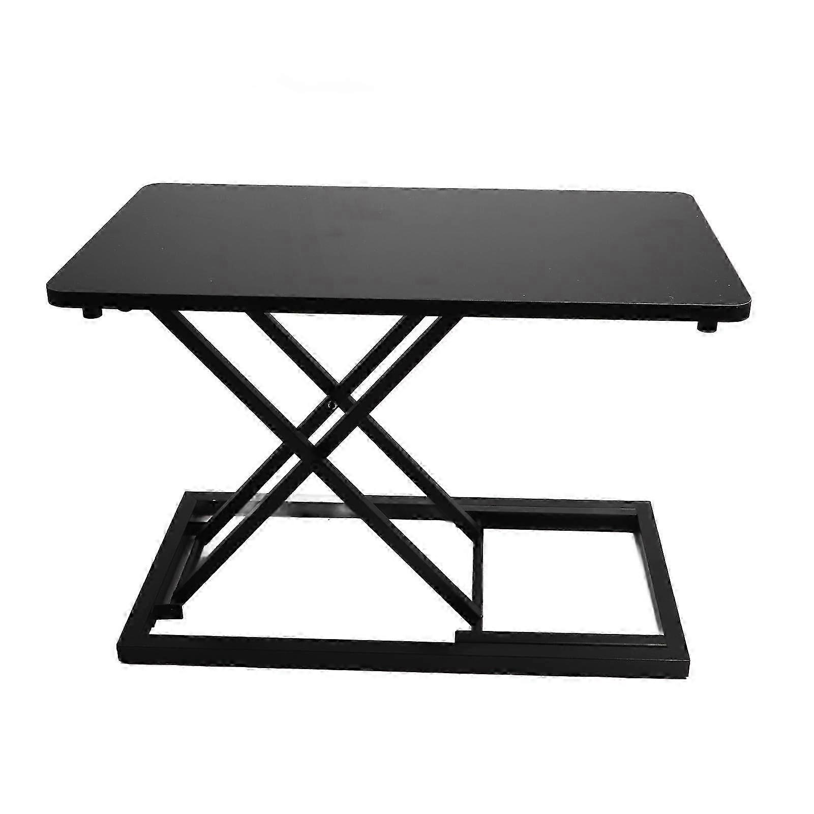 Standing Computer Lift Table 7 Gears Folding Laptop Desk Elevating Frame Mobile Working Table Black