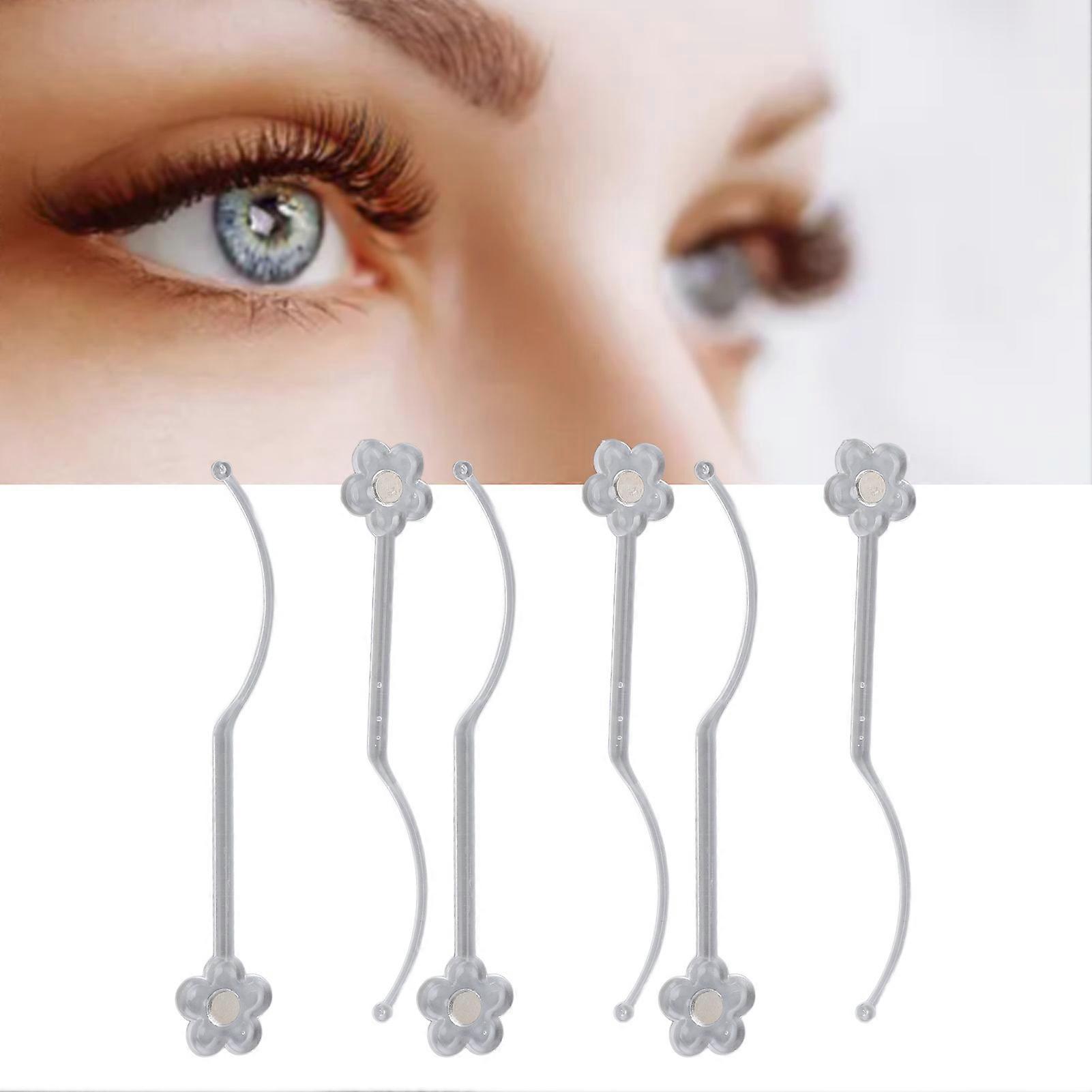 6pcs False Eyelashes Display Stick with Magnetic Eyelash Extension Sample Lash Display Stick for Grafting Eye Lashes Transparent 