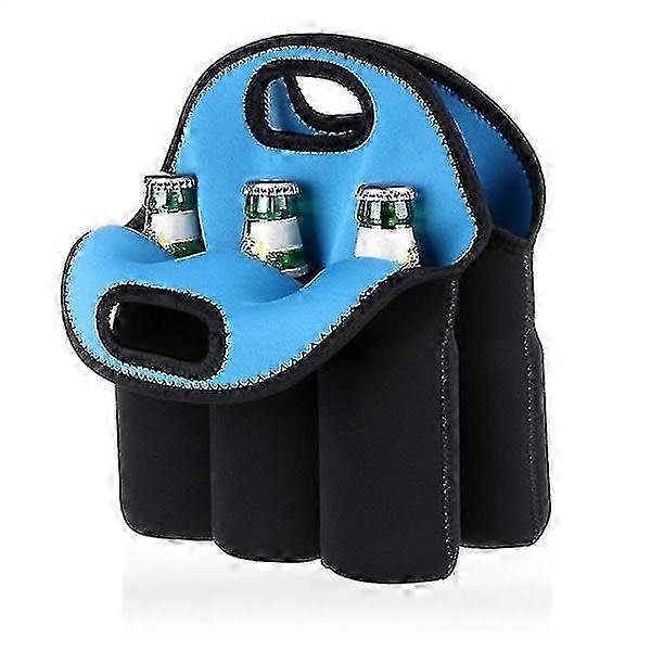 Single insulated neoprene wine carrier bag with a 7-pack bottle holder suitable for various brands