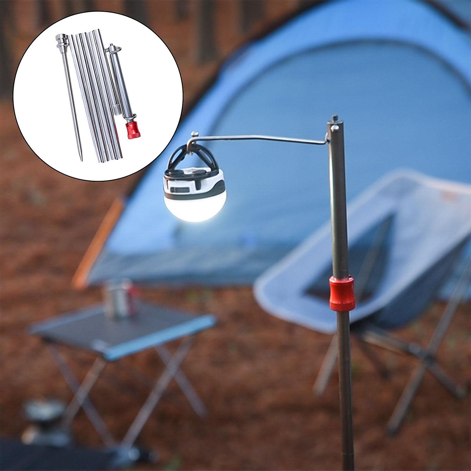 Camping lantern stand w/ ground nail camping light stand adjustable