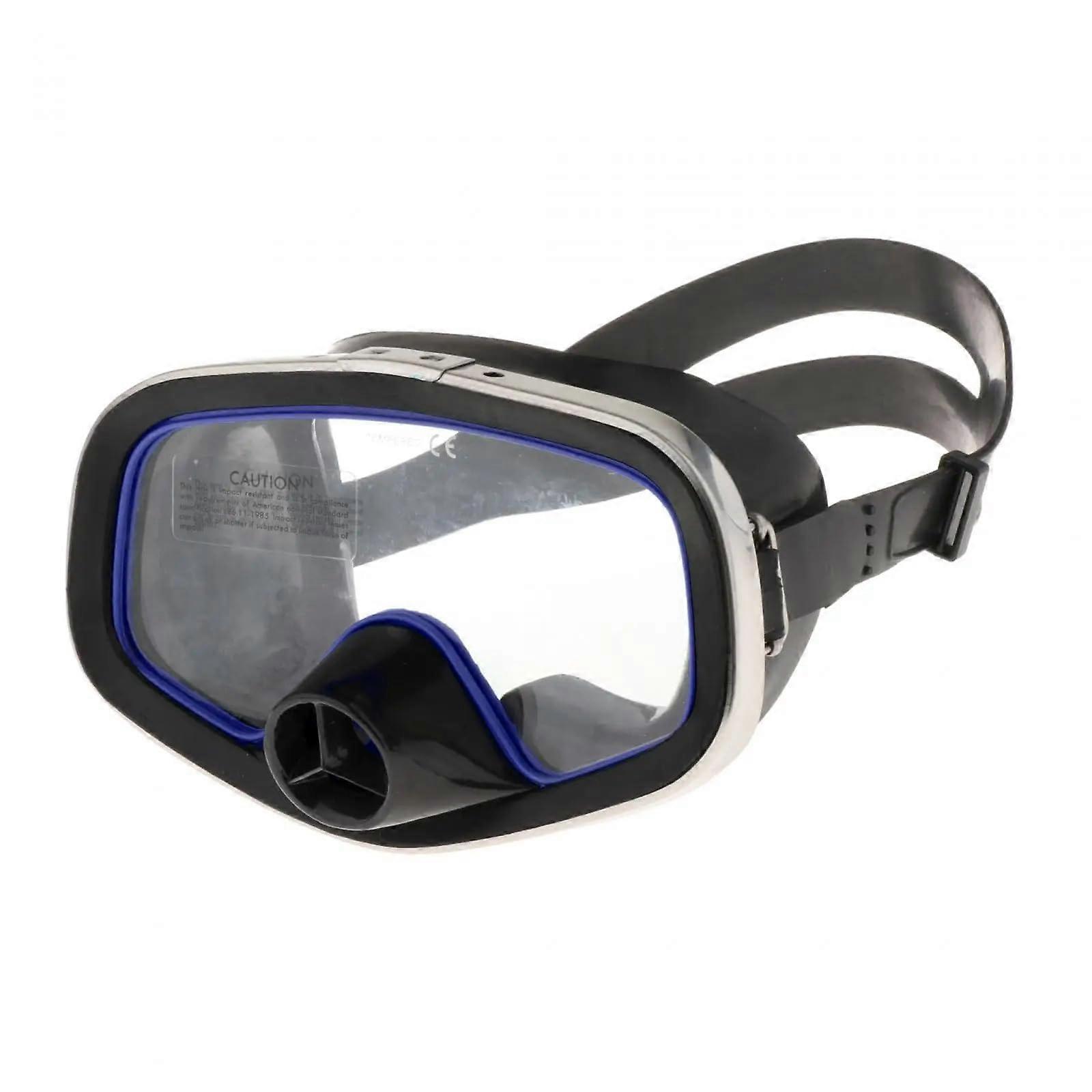 Professional Diving Mask for Adults, Large Frame with Tempered Glass, Blue Diving Goggles for Underwater Use