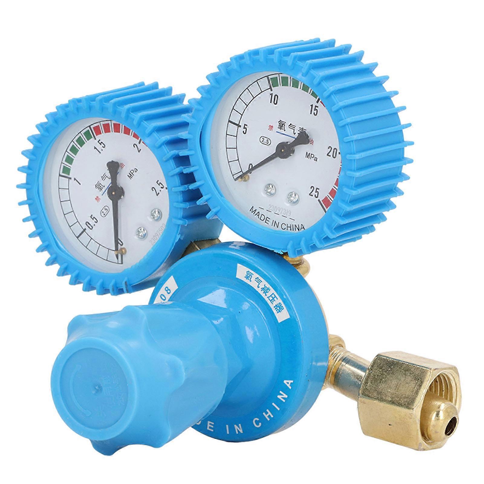 Welding Gas Gauges, Oxygen Tank Regulator Brass Dual Display Welder Oxygen Regulator Gauge Welding Gas Welder Oxygen Regulator Large Tank Gauge