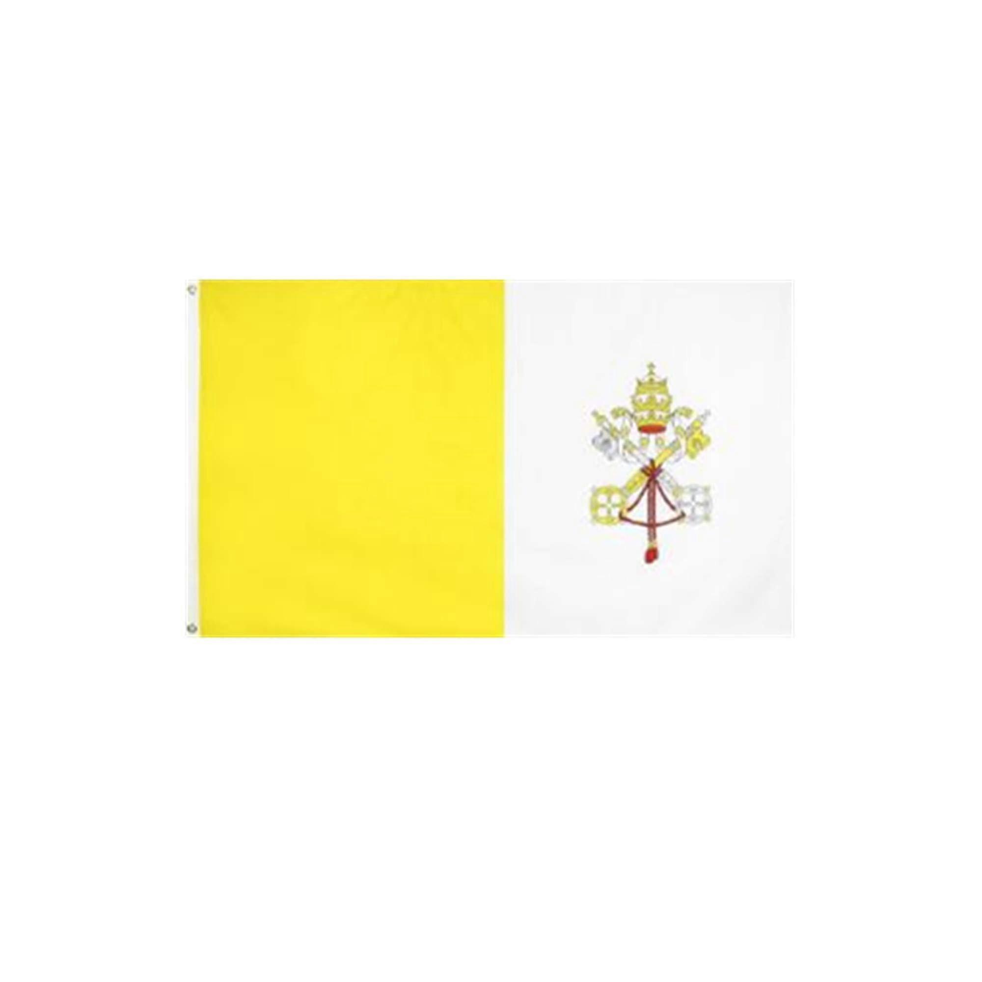 Vatican Flags (90 cm x 150 cm) Polyester Pongee 90 g with Eyelets Stitched with Double Needle