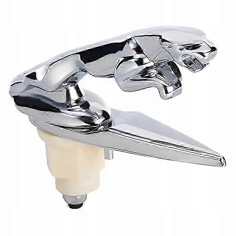 Jaguar Logo Badge Emblem On Front Mask Silver Chrome Plated