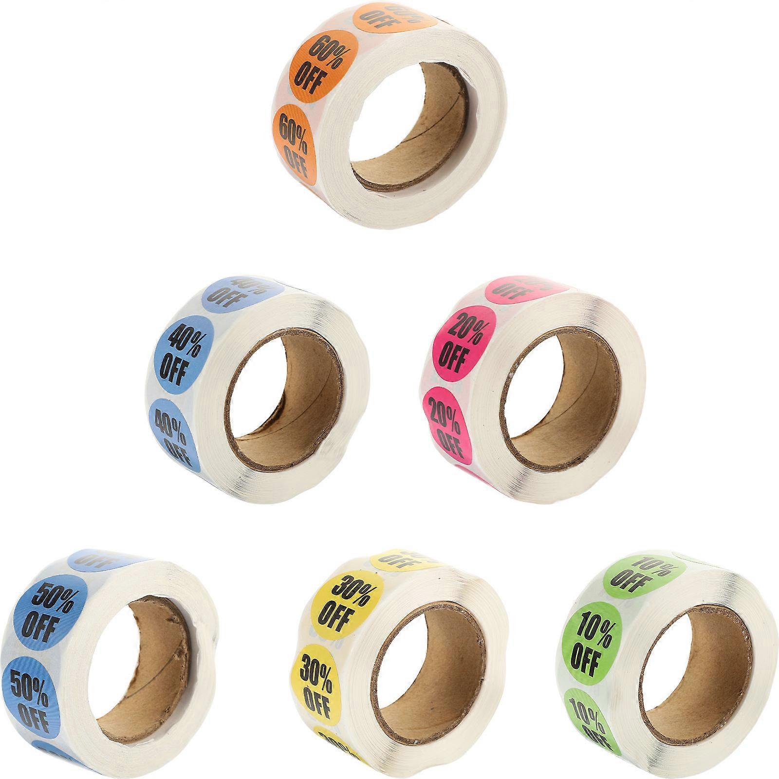6 Rolls Adhesive Price Stickers for Retail Supermarket Display   Easy Peel & Stick Labels for Merchandise Tagging