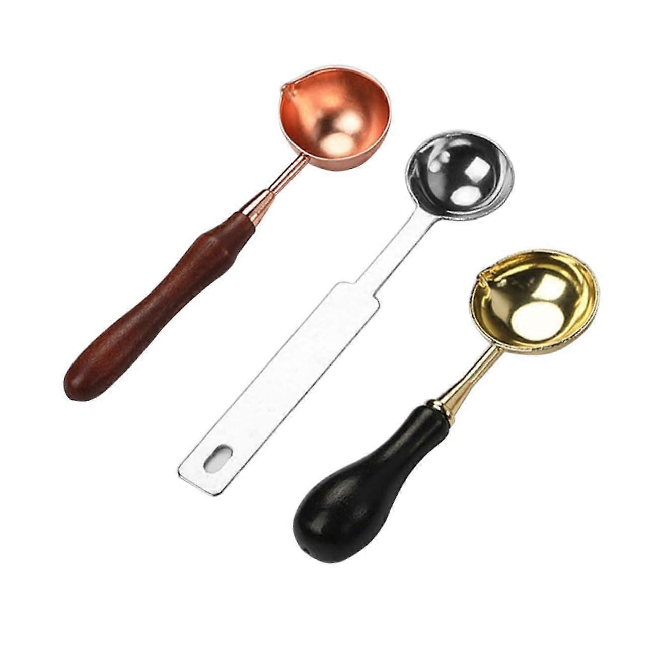 Sealing Wax Kit with Warmer Spatula Scoop and Stamps for Envelope Letter Craft (3 Piece Set)