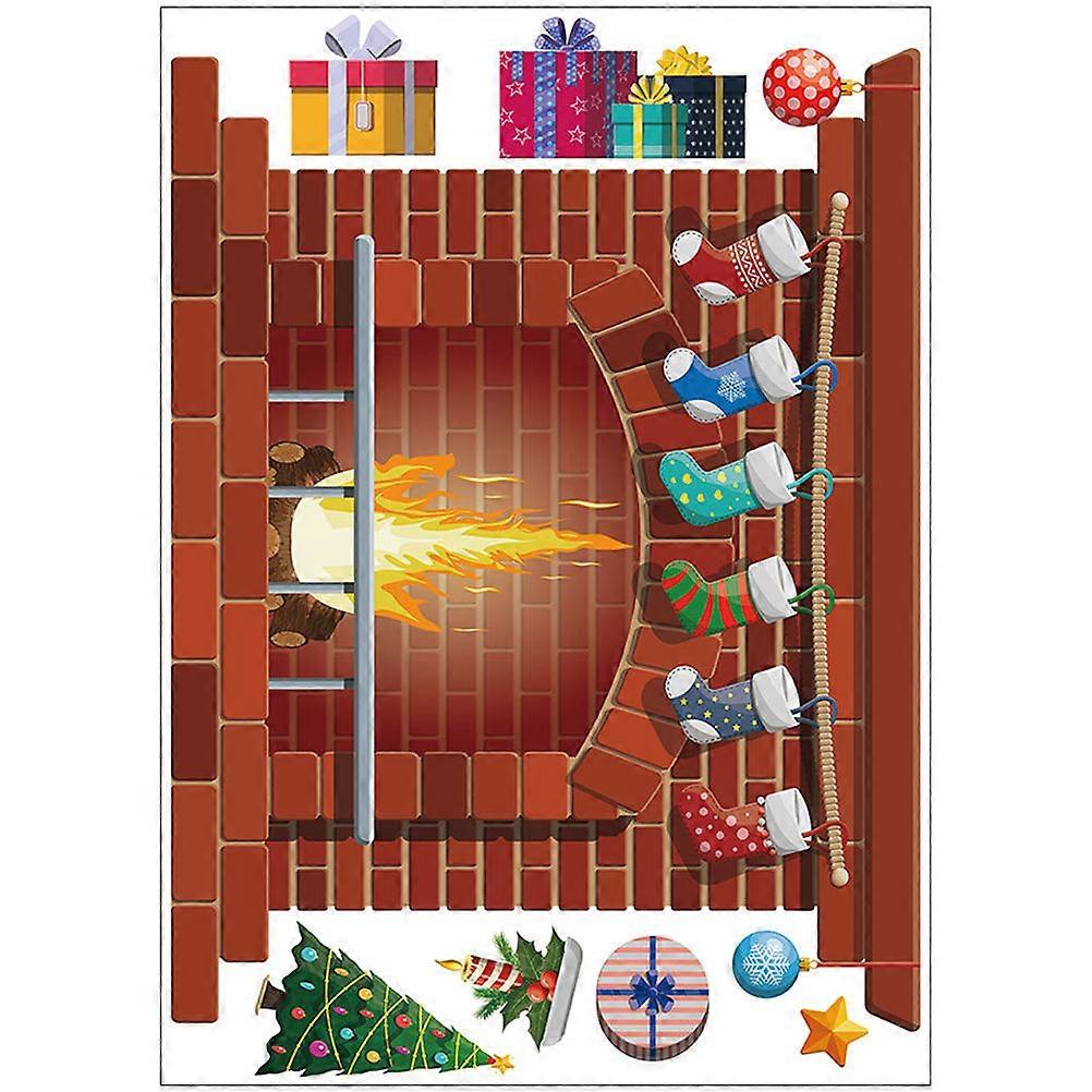 DIY Wall Decal Christmas Party Room Decoration Rectangular Shape 27.51X19.65IN PVC Material 1 Set