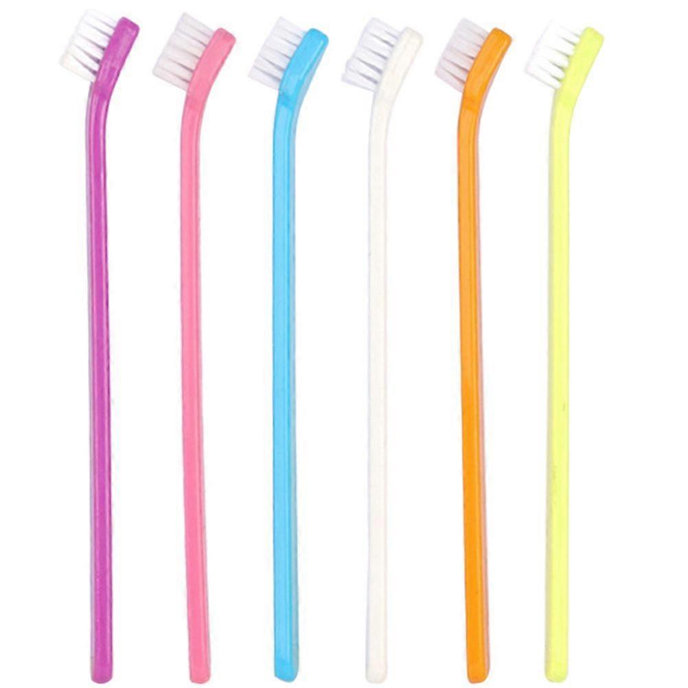 6pcs Household Pet Toothbrushes Portable Dog Toothbrushes Single-head Cat Toothbrushes