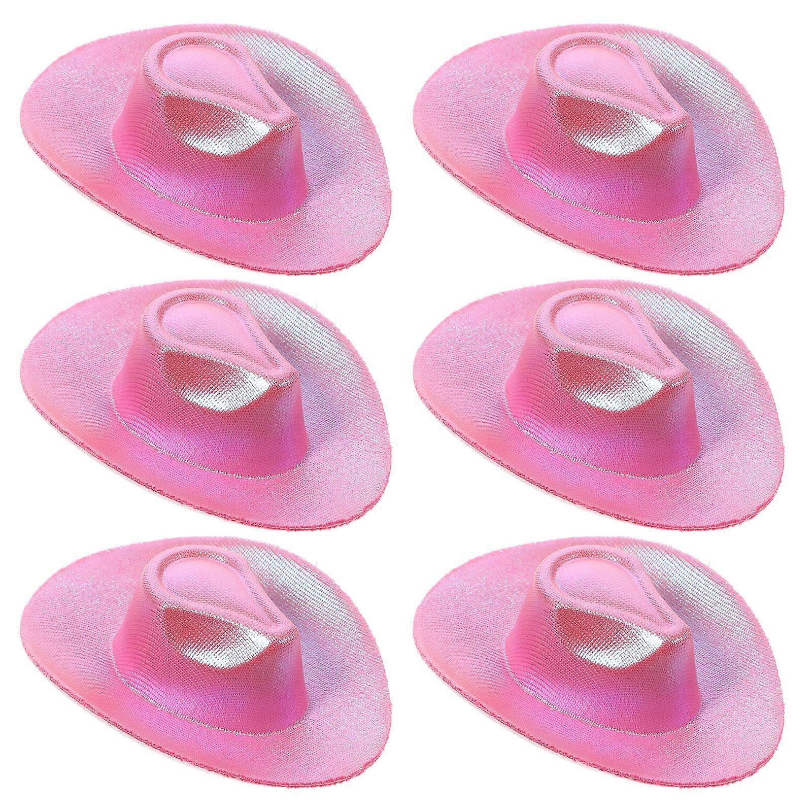 Decorative Miniature Hats Mini Formal Hats Rosy 6Pcs For Children And Hobbyists In Western Style