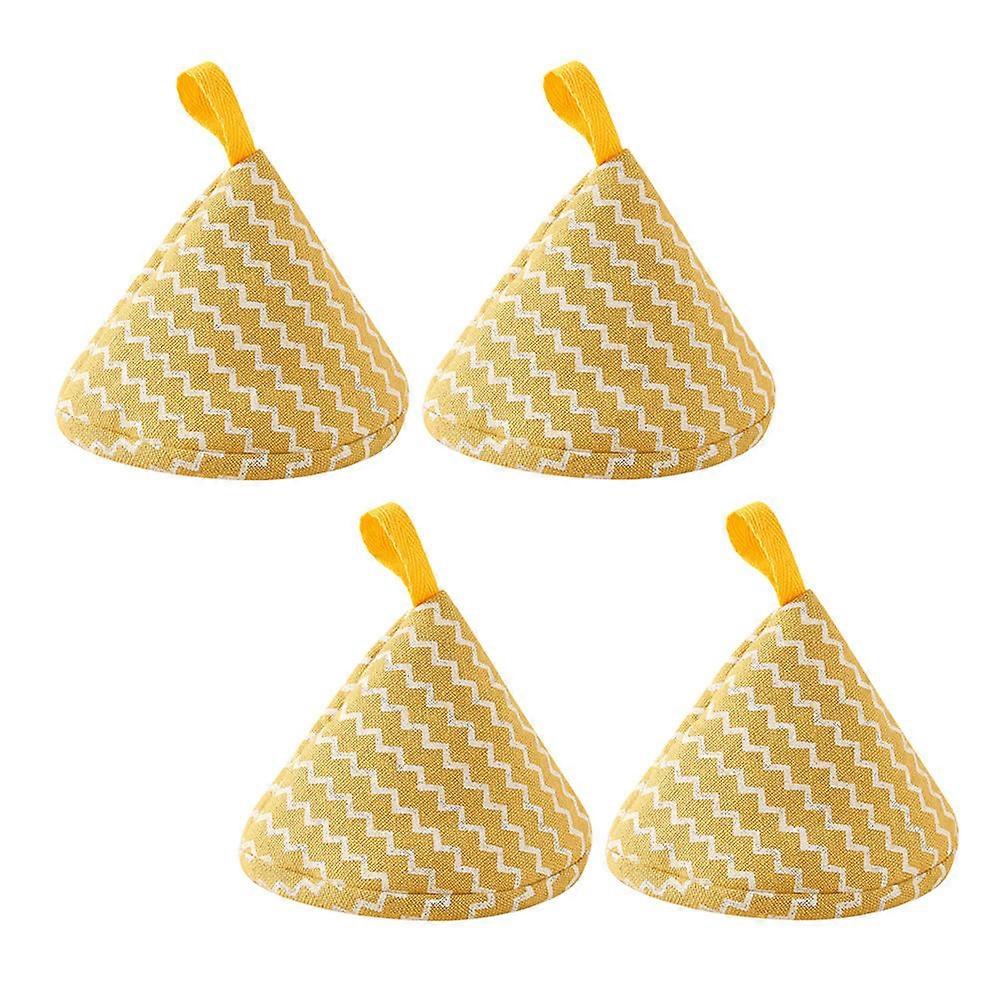 Osłona uchwytu garnka zapobiegająca oparzeniom Trójkątny kształt Osłony pokrywy garnka do pieczenia Izolowane termicznie 4,72 x 4,72 x 3,54 cala 4 szt