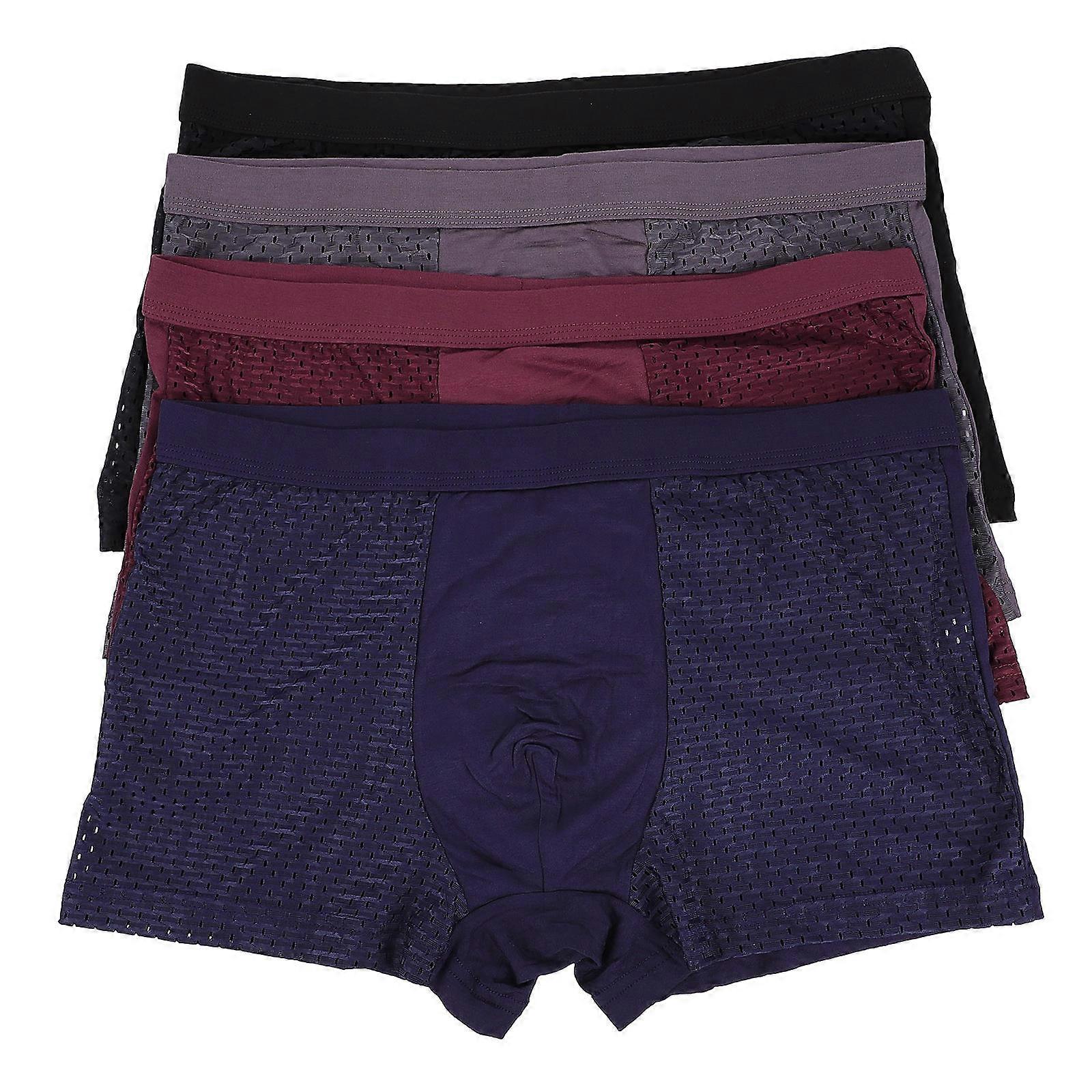 Practical Men Briefs Modal Underpants Daily Use XXXL Comfortable Wearing 4Pcs