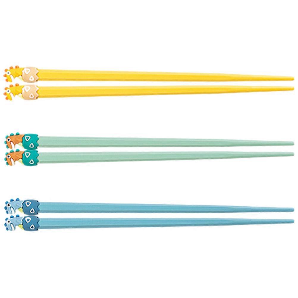 Cartoon Chopsticks Dinosaur Design Food Chopsticks Reusable for Dining 3 Pairs
