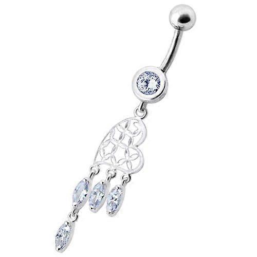 Fancy Heart Dangling Banana Belly Ring