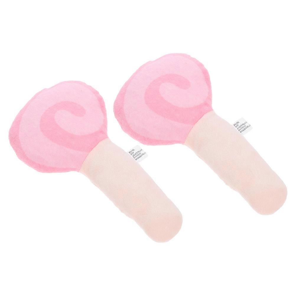 Funny Dog Squeaky Toy Plush Lollipop Shape Puppy Teething Chew Toys Pet Reward Tool For Chewing Needs 2Pcs