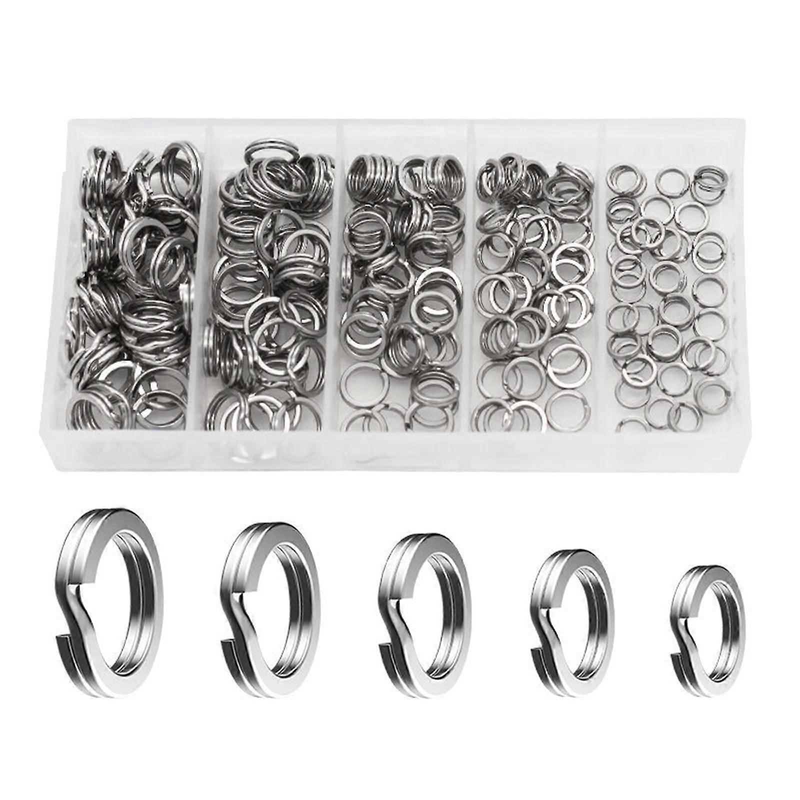 200 percent Double Flattened Split Rings Fishing Connection Rings Fishing Floats Stainless Steel Rings Fishing Rings Ref: 7424