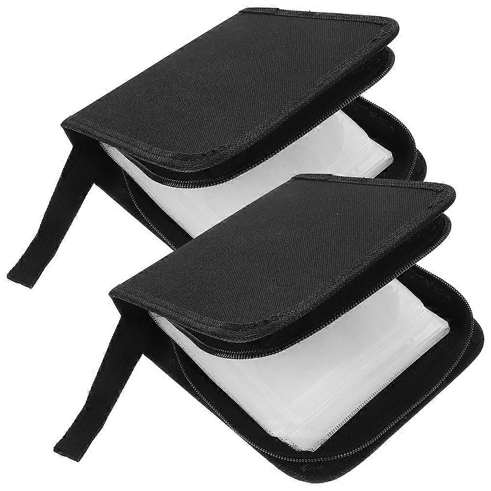 Portable Zipper CD Case   2PCS Compact Disc Storage Wallet for DVDs, Convenient Binder for Home & Car Use