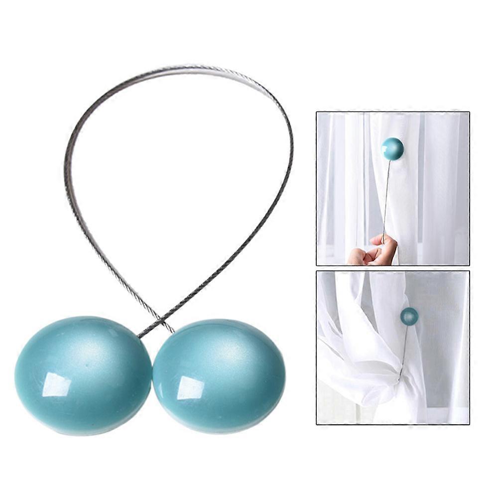 オパール樹脂ボタン付き磁気カーテンタイバック、防錆スチールロープ、リビングルーム、ベッドルーム、書斎、またはバス用の簡単に取り外し可能なカーテンホールドバック